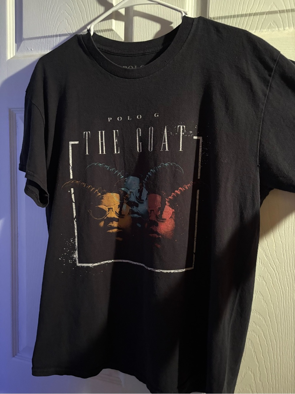 Polo by Ralph Lauren Black 'The GOAT' Multicolor Face Graphic Tee